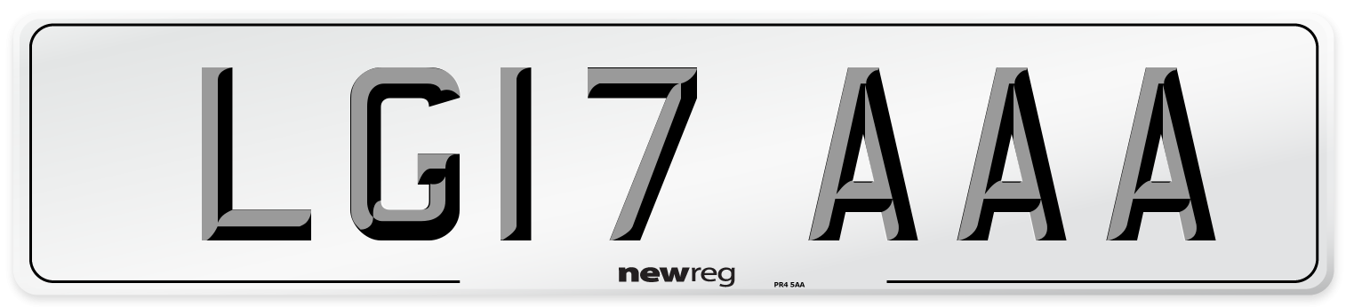 LG17 AAA Number Plate from New Reg
